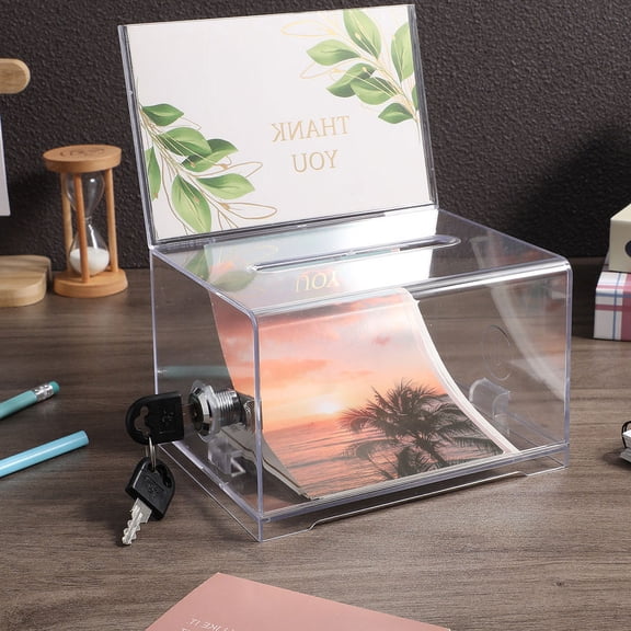 OULII Acrylic Clear Card Box Transparent Ps Material for Storage 2Pcs