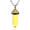 thumbnail image 1 of Synthetic Glass Citrine Gemstone Hexagonal Pointed Reiki Chakra Pendant Necklace 20", 1 of 3