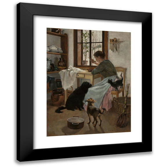 Leona Bierkowska 12x14 Black Modern Framed Museum Art Print Titled - In a Room (1895)