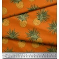 thumbnail image 3 of Soimoi Orange Velvet Fabric Pine Fruits Printed Fabric 1 Yard 58 Inch Wide, 3 of 3