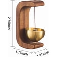 thumbnail image 2 of 2 pack Shopkeepers Bell for Door Opening - Vintage Wooden Wind Chime Doorbell with Brass Bell, Dopamine Decor & Wireless Adhesive Door Chime for Front Porch, Wall, Garden, Shop, 2 of 5