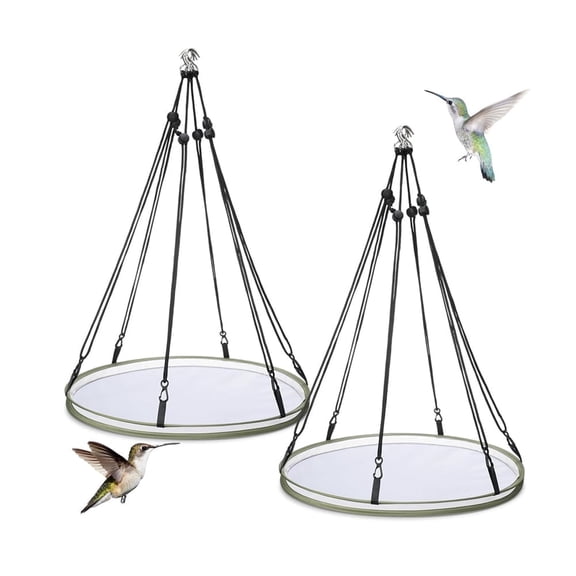 2 Pieces Universal Wild Bird Seed Catcher Hanging Hoop Platform Bird Seed Catcher Tray for Hummingbird Feeders Bee Feeder Outdoor Garden Accessories 16.14 Inch