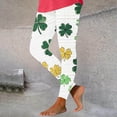 thumbnail image 2 of lcziwo St Patrick's Day Leggings for Women Fashion Shamrock Print High Waist Yoga Pants Slim Fit Stretchy Workout Tights Holiday Bottom Trousers Multicolor XXL, 2 of 7