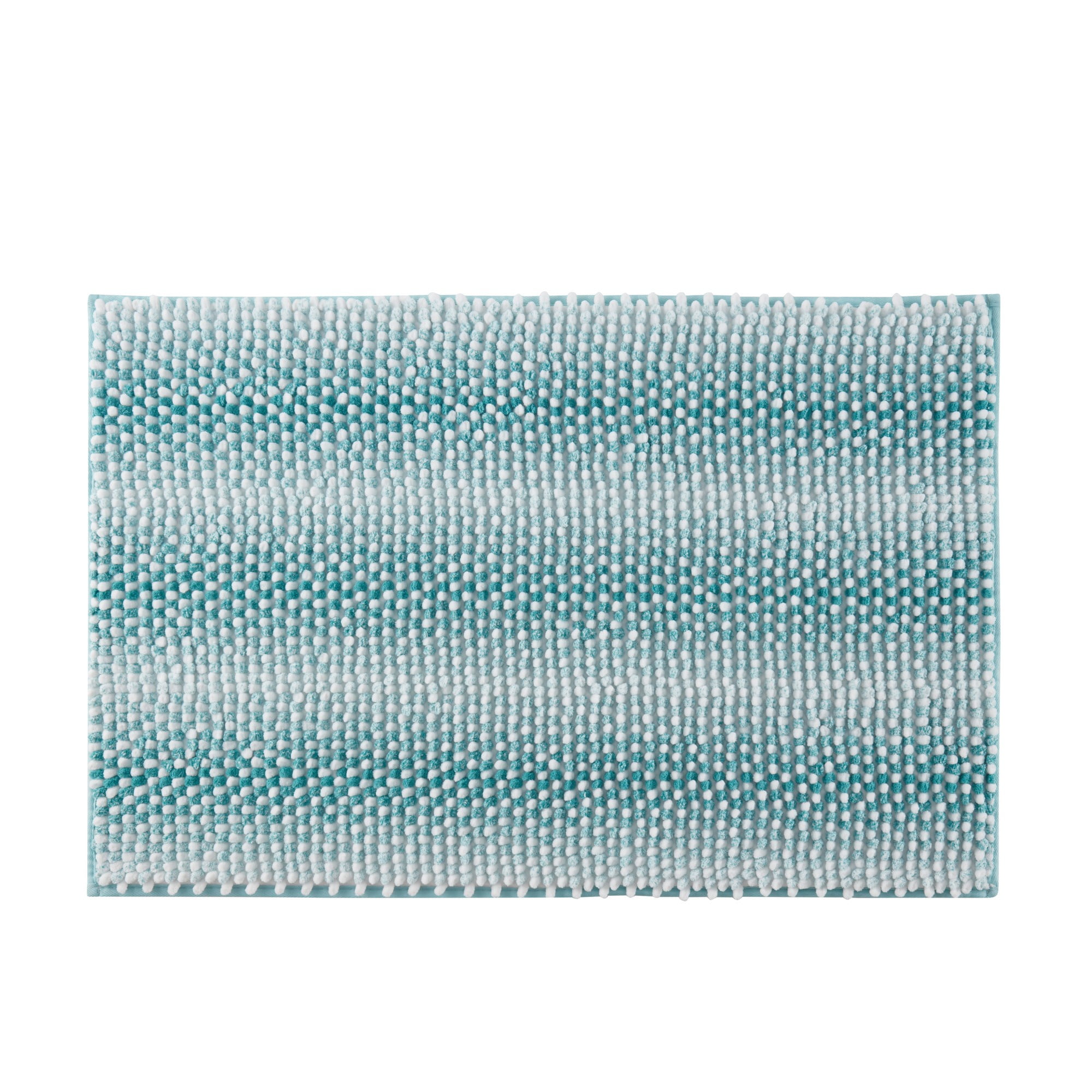 VCNY Home Memory Foam Noodle Teal Heathered Stripe Polyester Bath Rug, 20" x 30"