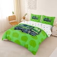 thumbnail image 3 of Castle Fairy Watercolor Garbage Truck Duvet Cover Set for Teens, Minimal Solid Background Bedding Full for Bedroom, Green,3pcs,No Comforter, 3 of 6
