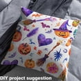 thumbnail image 2 of Homewish Kawaii Pumpkin Lantern Fabric by the Yard 2 Yard,Halloween Witch Hat Room Decor Fabric by the Yard,Purple White Orange Fabric for Sewing For Girls Boys,Super Cozy Room Decor, 2 of 6