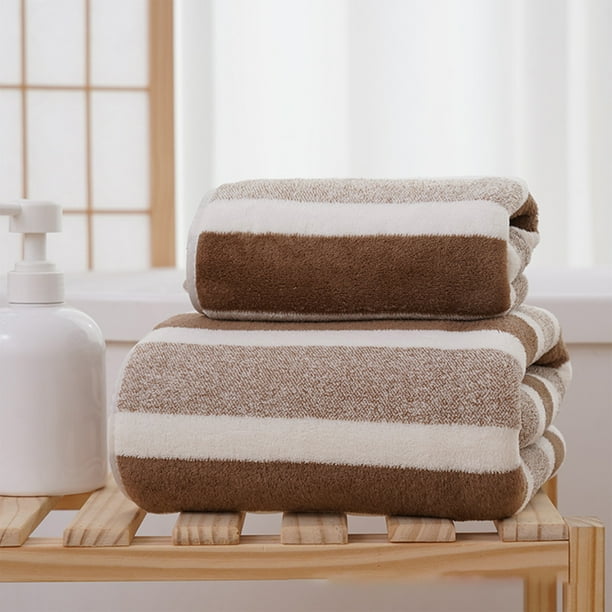 Coral Fleece Towel Set Quick Dry Absorbent Lightweight Bath Towel Face Towel for Gym Travel Yoga 2-Pack