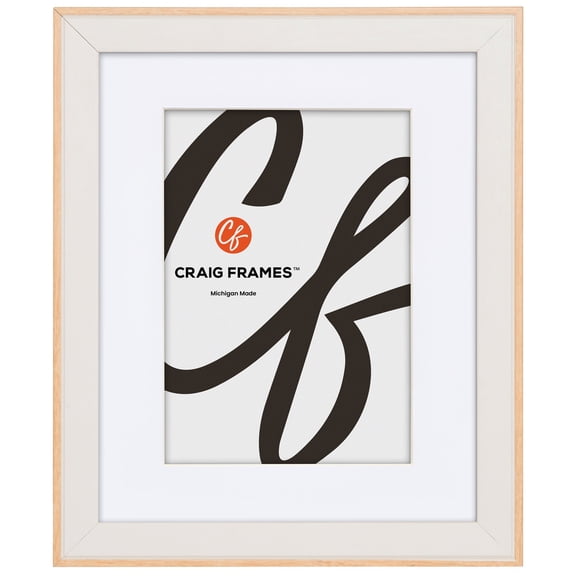 Craig Frames Acoustic, 18x24 Picture Frame Matted for a 12x18 Photo, Classic White
