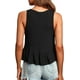 thumbnail image 3 of Camiseta sin mangas estilo babydoll con escote en V, dobladillo con volantes y peplum para mujer, 3 of 6