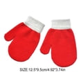thumbnail image 3 of Manoplas Qarigey 1 par para niños calentadores de dedos de color sólido invierno Rojo, 3 of 6