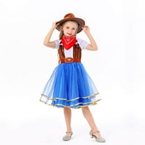 Cowgirl Costume Set for Little Girls, Halloween Rodeo Dress Up