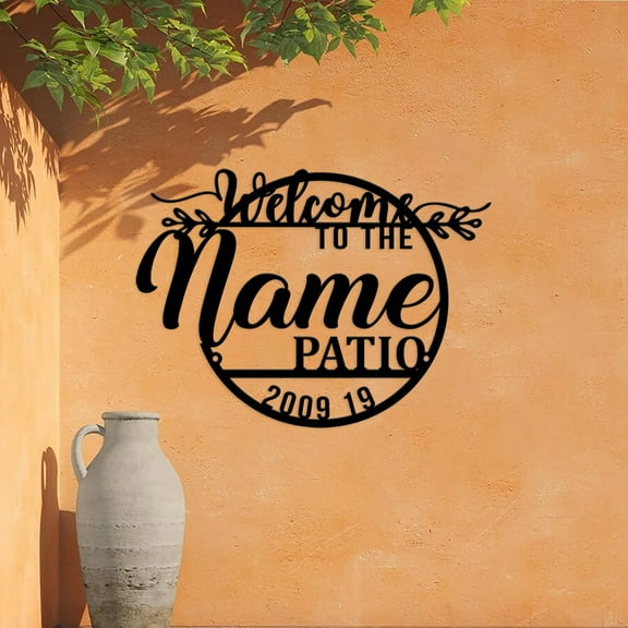 Personalized Metal Patio Sign Welcome to Our Patio Sign, Custom Family Name, Housewarming Gift, Wedding Gift, Wall Decor