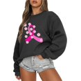 thumbnail image 1 of Chandails à Capuchon de Mode pour Femmes 2023 Manches Longues Décontractées Col Rond Imprimé Chandails en Molleton Hauts Blouse 50 % de Rabais Liquidation Costumes Halloween/noël, 1 of 1