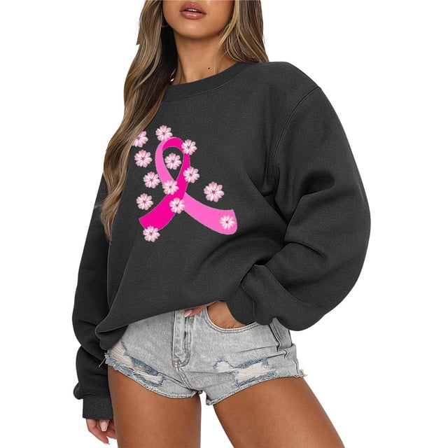 Chandails à Capuchon de Mode pour Femmes 2023 Manches Longues Décontractées Col Rond Imprimé Chandails en Molleton Hauts Blouse 50 % de Rabais Liquidation Costumes Halloween/noël