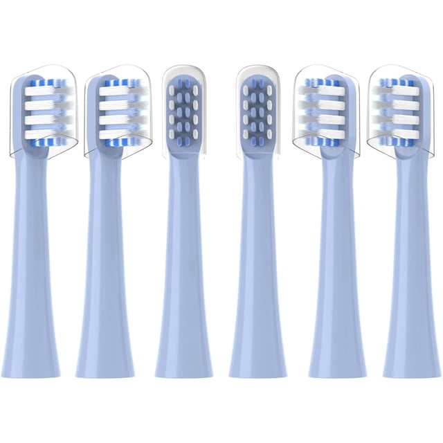 Replacement Toothbrush Heads Compatible with Colgate Hum Connected Smart Battery Toothbrush Refill Head, Blue, 6 Pack