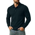 thumbnail image 2 of Corduroy Long Sleeve Polo Shirts for Men Slim Fit Chest Pocket Casual Pullover Travel Golf Top, 2 of 8