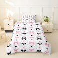 thumbnail image 2 of Homewish Girly Bow Bat Silhouette Twin Duvet Cover for Kids, Polka Dot Cute Halloween Twin Bedding, Pink Reversible, 2-Piece, 1 Duvet Cover and 1 Pillowcase, 2 of 6