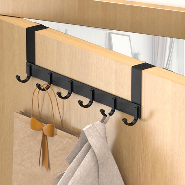 TIMIFIS Hooks for Hanging Six Hook Door Hook without Punch Door Traceless Door Back Rack Clothes Hanger Clothes Hanger Coat Hook Entrance Storage Rack Hook Up