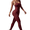 Claret, variant on Women's Workout Jumpsuit V Neck Sleeveless Criss Cross Backless Yoga Jumpsuit Pants Romper