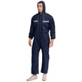 thumbnail image 4 of Haitryli Men's Work Overalls Long Sleeve Hooded Reflective Coveralls Mechanics Workwear Jumpsuit Dark Blue 4XL, 4 of 7