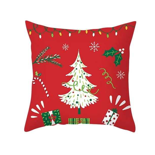 Funda de almohada de Navidad muñeco sin rostro enano gnomo duende celosía árbol de Navidad copo de nieve piel de melocotón impreso sofá funda de almohada Wmkox8yii HFSH4064