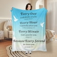 thumbnail image 2 of Inspiring Cross And Dove Design Fleece Blanket Featuring Sky Blue Hues For Faith And Spirituality Ideal For Friends Couples And Holiday Gifts Soft Warm For Sofa Bed Travel Camping  Shipped From USA, 2 of 9