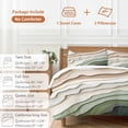 thumbnail image 6 of 3 Piece Sage Green Ombre Duvet Cover Set Queen Size, Microfiber Comforter/Quilt Cover with Corner Ties and 2 Pillowcases, Modern Abstract Geometric Art All Season Soft Bedding with Zipper Closure, 6 of 8