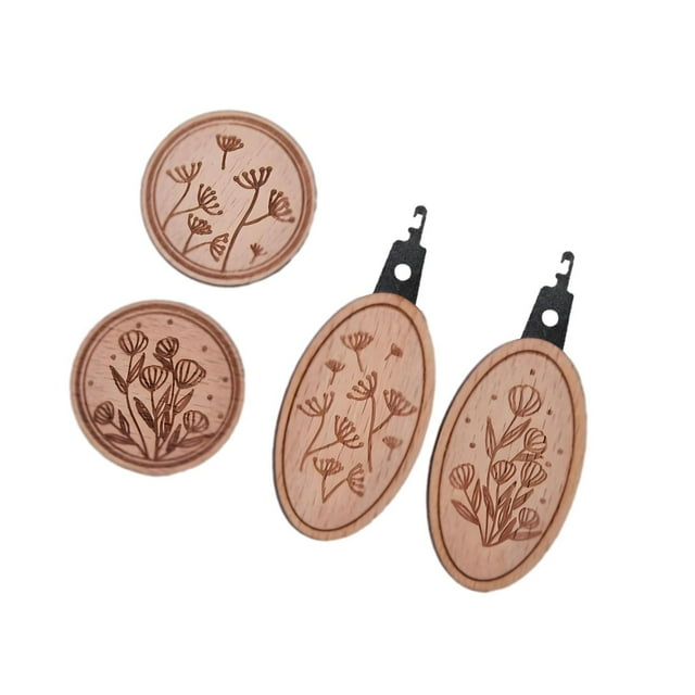 Lipstore 4 Pieces Needle Minders Needle Threader Set Wooden Practical Flexible Sewing Pin Set A