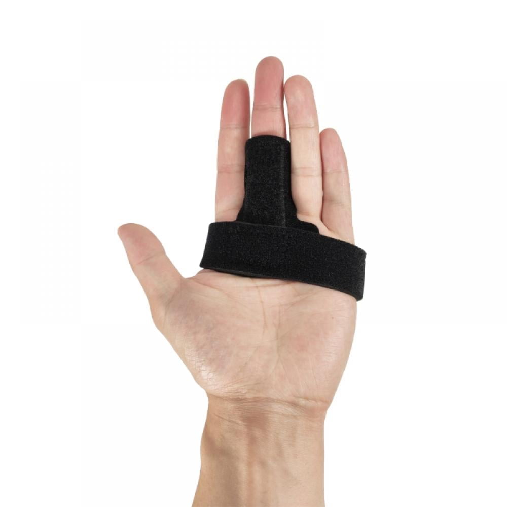 Shengshi Breathable Fabric Finger Splint Stabilizer Brace Wrap Support for Trigger Broken Curved Bent Mallet Locking Finger Dislocation Straightener Pain Relief Black