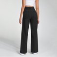 thumbnail image 4 of WTOBBY Women's High Waist Straight Leg Loose Fit Casual Trousers, Denim Jeans Style for Everyday Comfort and Versatile Styling,Black L, 4 of 6