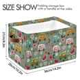 thumbnail image 4 of Yayeee Canvas Storage Basket with Handles for Shelves Fabric Bins Closet Organizer, Green Cartoon Trucks Pattern, 4 of 8