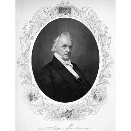 James Buchanan (1791-1968). /Nfifteenth President Of The United States. Steel Engraving, 1857. Poster Print by (18 x 24)