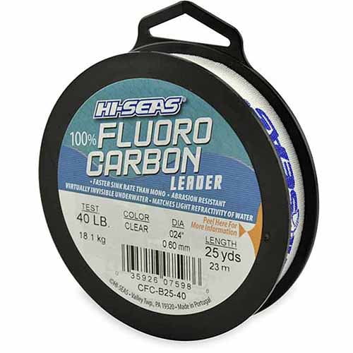 American Fishing Wire HiSeas Fluorocarbon Leader, Clear, 25 yds