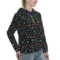 thumbnail image 6 of Fotbe Multi-Colored Stars Pattern Womens Long Sleeve Hoodie, Pullover Hooded Sweatshirt, Kangaroo Pocket Hoodie with Eye-catching Drawstrings-Small, 6 of 7