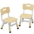 thumbnail image 1 of Garvee Plastic Toddler Chair Set of 2, 3 Level Adjustable Heights, , for Age 2-6, Light Yellow, 1 of 7