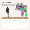 thumbnail image 4 of Salouo Psychedelic Cartoon Frog Pattern Women's Pajamas Set Long Sleeve Button Down Sleepwear Soft Pj Lounge Sets for women 2 Piece Pjs Set with Long Pants-XX-Large, 4 of 7