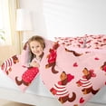 thumbnail image 3 of Homewish Funny Dachshund Animal Full Size Comforter Sets,Red Heart Bedding Comforter Set,Pink,Pink Reversible,3-Piece,1 Comforter and 2 Pillowcases, 3 of 7
