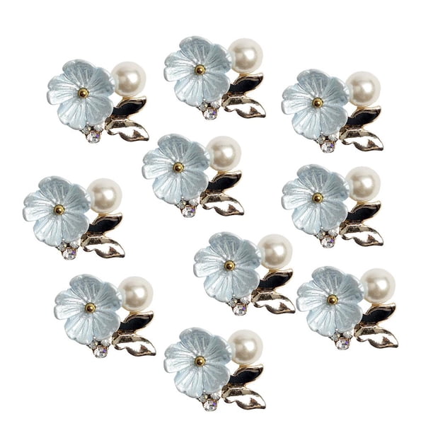 10 Unidades De Aleación De Ftback Adorno De Para Hecha Decoración De Bricoje Diademas Nupciales - Azul Gloria Adorno de perlas