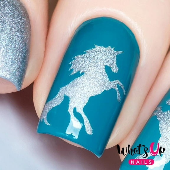 Whats Up Nails - Unicorn Vinyl Stencils Nail Art Design