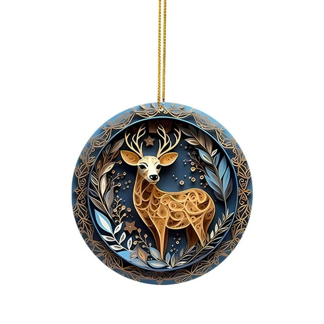 Dsscvnef Christmas Tibetan Lazuli Craft Pendant Acrylic Art for Home Car Holiday Mysterious Ornament