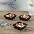 thumbnail image 4 of 10 oz Square Black Plastic Small Modern Bowl - 4 1/4" x 4 1/4" x 1 1/2" - 100 count box, 4 of 11
