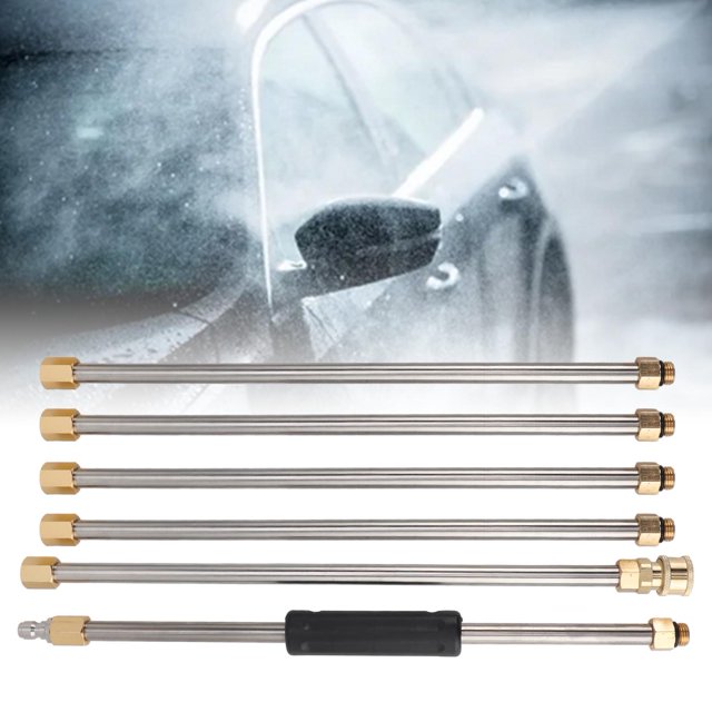 Stainless Steel Pressure Washer Lance, 90 Inch Versatile Pressure Washer Extension Wand Brass Fittings For Roof Cleaning