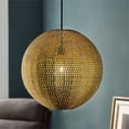 thumbnail image 2 of 16" Hand-Crafted Globe Sparkle Pendant Light - Gold, 2 of 3