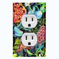 thumbnail image 1 of Metal Light Switch Plate Cover Red Lotus Pod Plant Leaves Green FLW023, 1 of 36