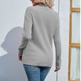 thumbnail image 6 of VSSSJ Womens Mock Neck Hollow Out Knitwear Pullover Sweaters Casual Solid Color Fall Winter Long Sleeve Loose Fit Sweater Tops Gray S, 6 of 8