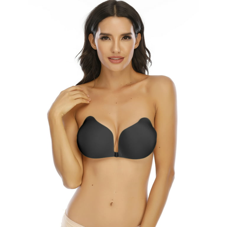 SAYFUT Women's Strapless Push Up Invisible Sticky Bra Silicone