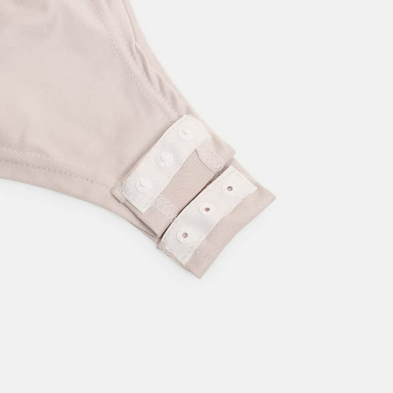 PIKADINGNIS Women's Square Neck Thong Shapewear Notch Short Sleeve