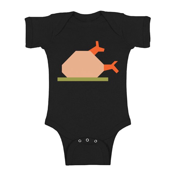 Awkward Styles Thanksgiving Baby Bodysuit Turkey Dinner Romper