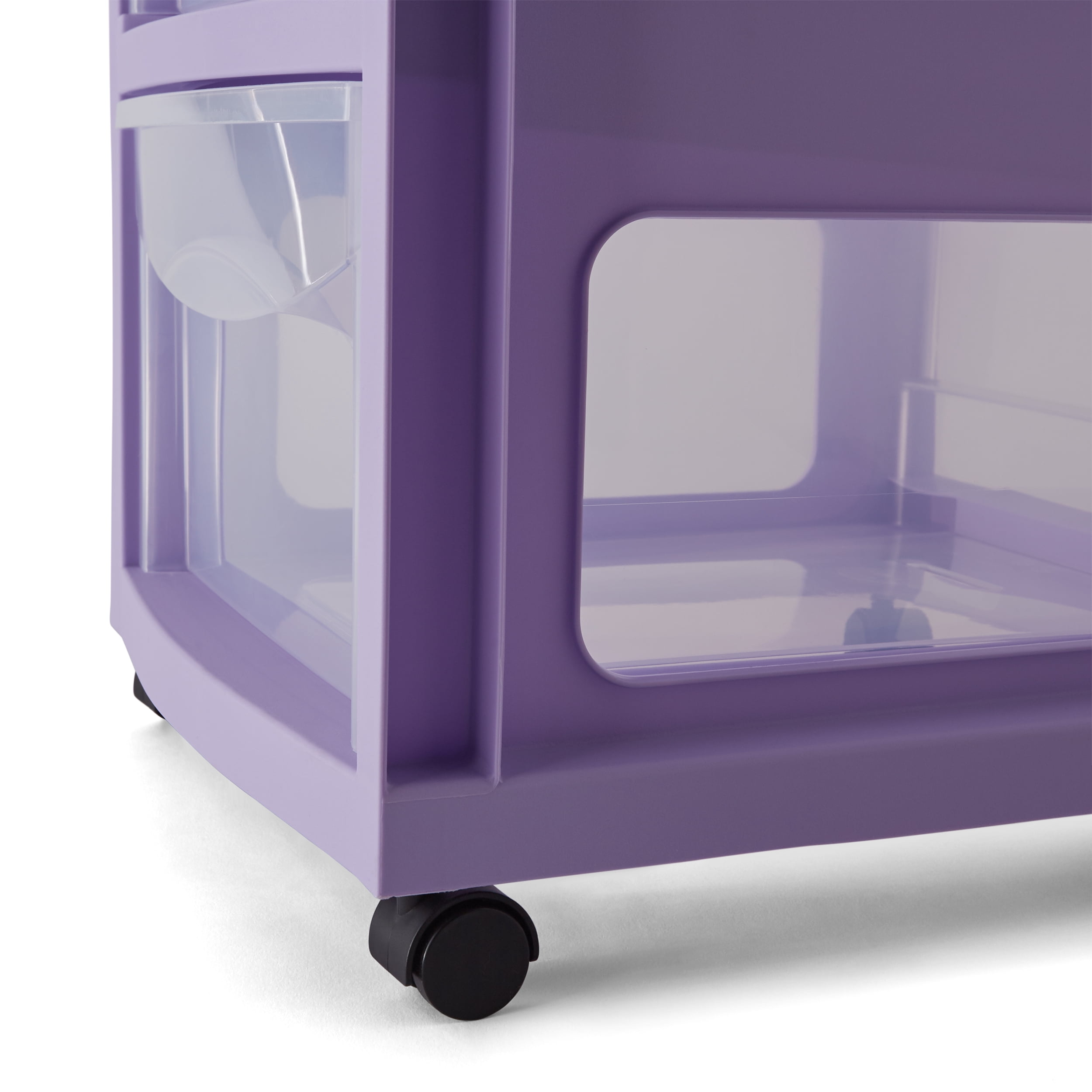Medium Open-Side 3 Drawer Lilac Cart