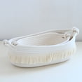 thumbnail image 3 of Namzi Small Cotton Rope Woven Toilet Paper Baskets for Organizing Decorative Basket for Boho Decor Storage, Bedroom Nursery Livingroom Entryway 7.48* 5.9* 3.14inch（White）, 3 of 5